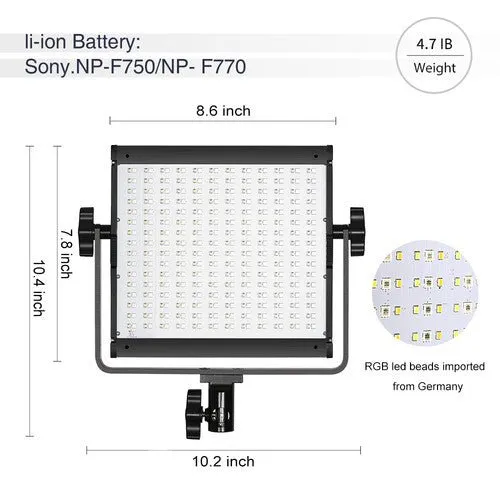 GVM 800D-RGB LED Studio 2 Video Light Kit