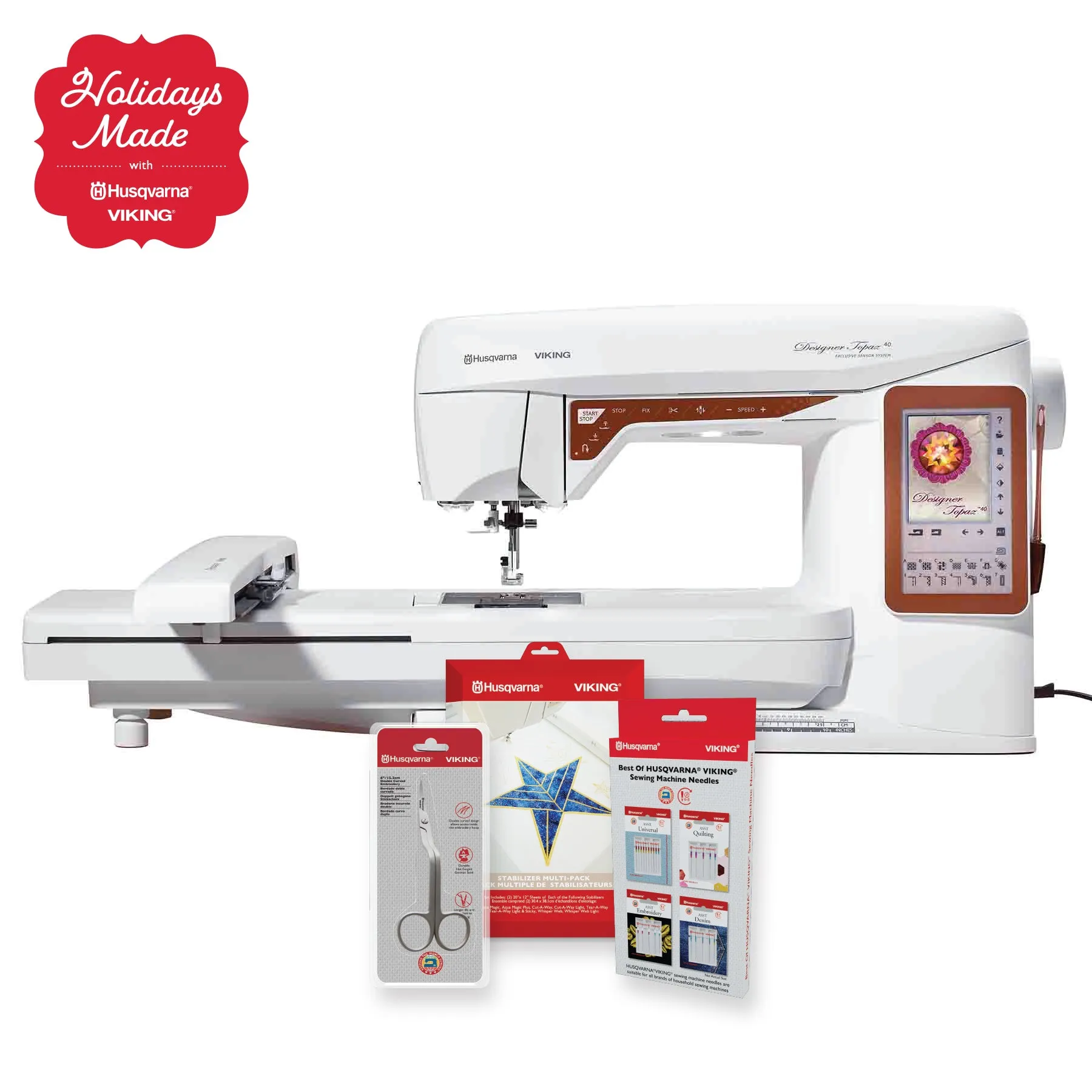 HUSQVARNA® VIKING® DESIGNER TOPAZ™ 40 Sewing & Embroidery Machine  🎄 Holiday Bundle