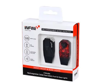 Infini Mini-Lava twin pack micro USB front and rear lights black