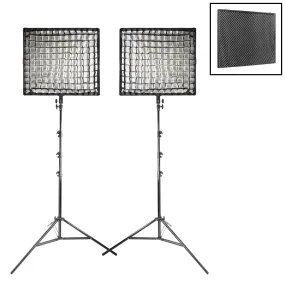 LD150RS Bi-Colour RGB LED Panel Light Portable Twin Kit