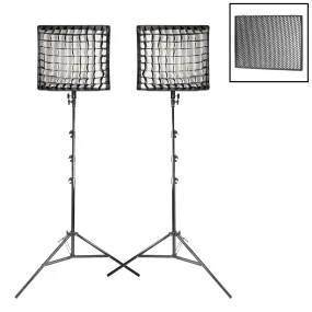 LD75R RGB LED Panel Light Photo Video Twin Kit