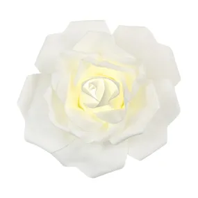 LED Lighted Large Foam Rose Wall  Decor 30 cm - Ivory