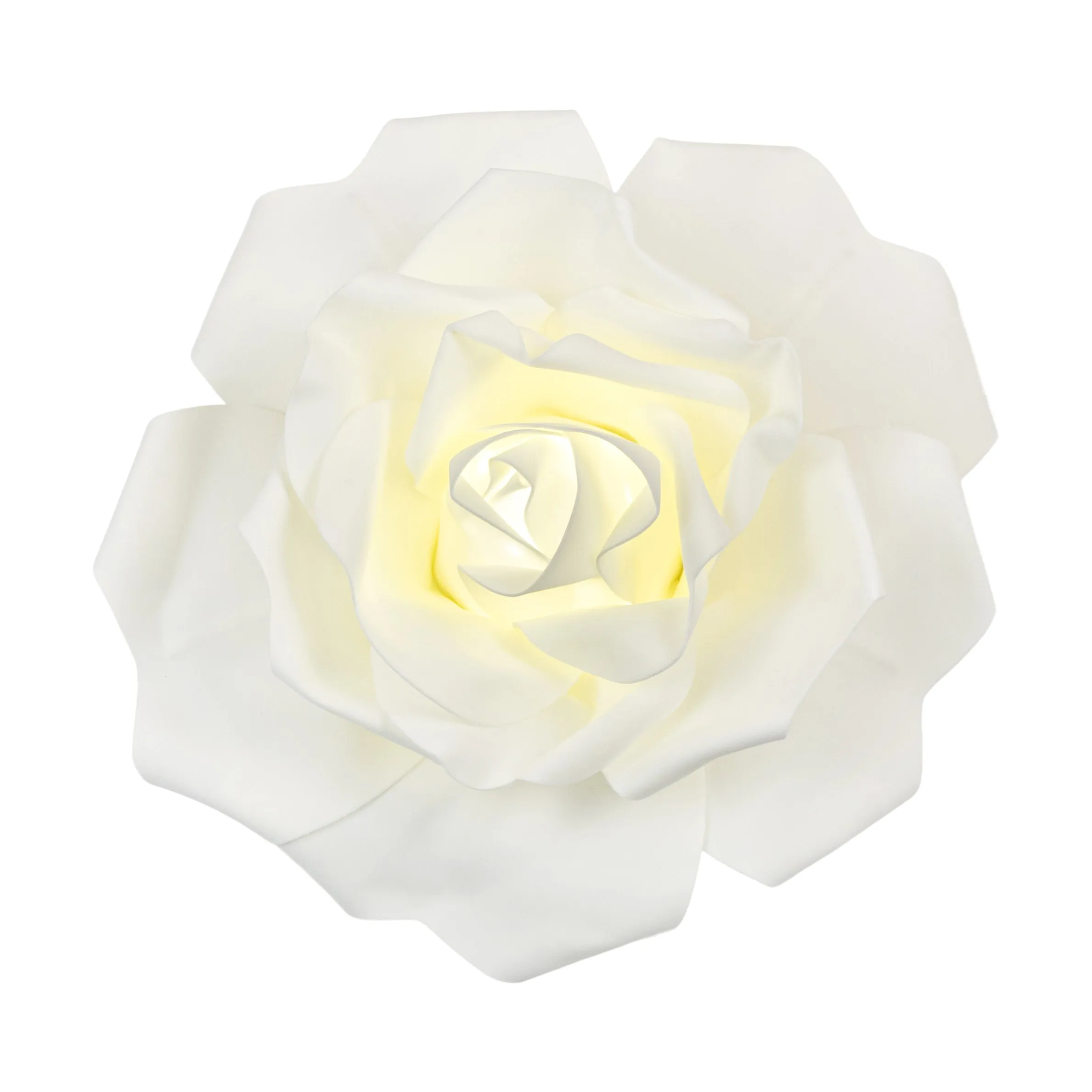 LED Lighted Large Foam Rose Wall  Decor 30 cm - Ivory