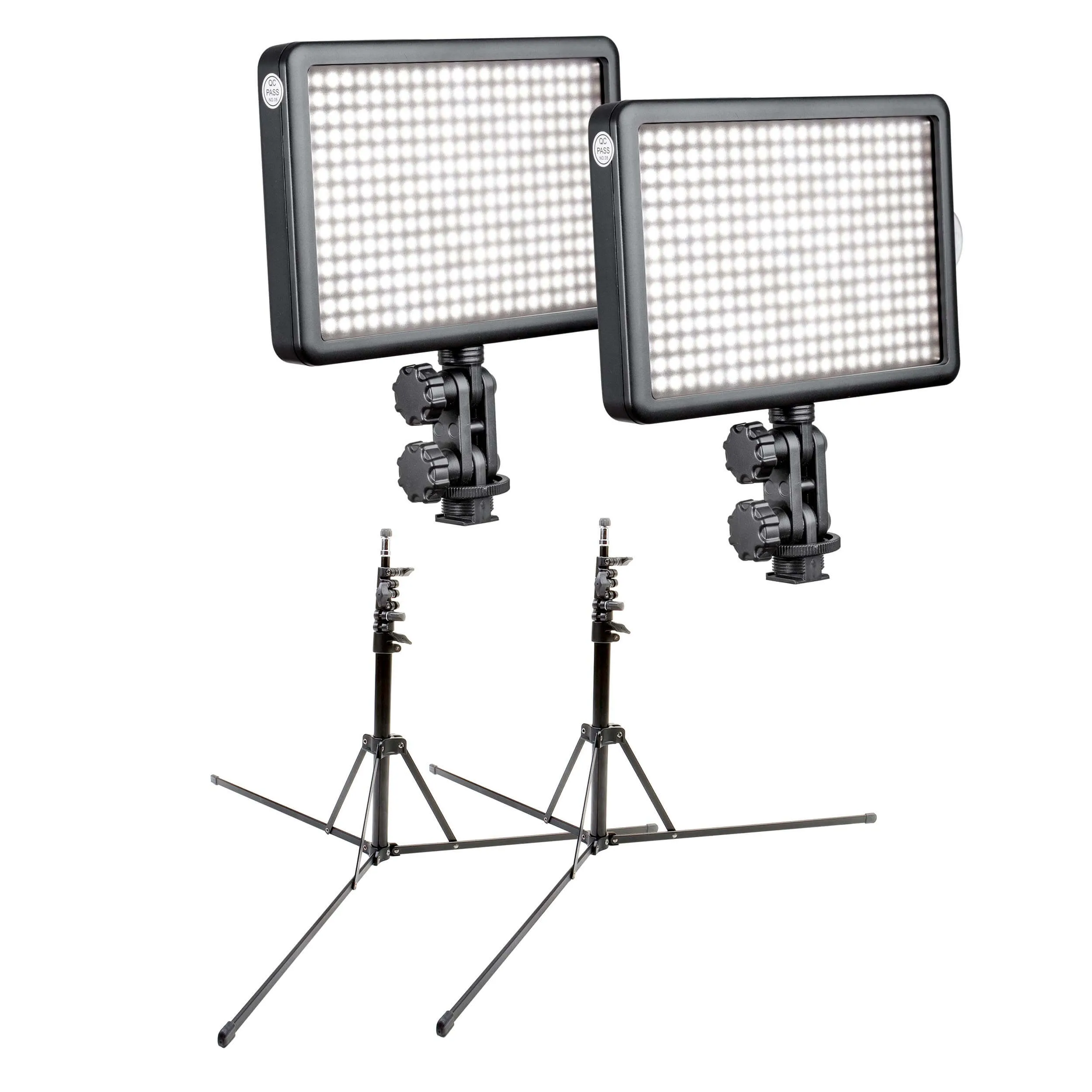 LED308 On Camera LED Light Twin Kit with 2 Portable Stands - CLEARANCE