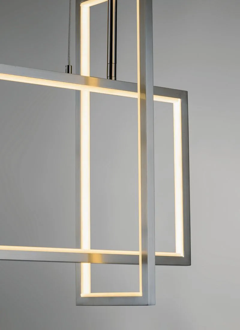 Link 15.5" 3 Light Linear Pendant in Satin Nickel