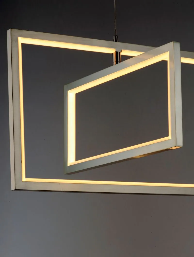 Link 15.5" 3 Light Linear Pendant in Satin Nickel