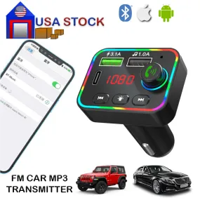 Multicolored LED Lights Fm Band Car Transmitter 12V