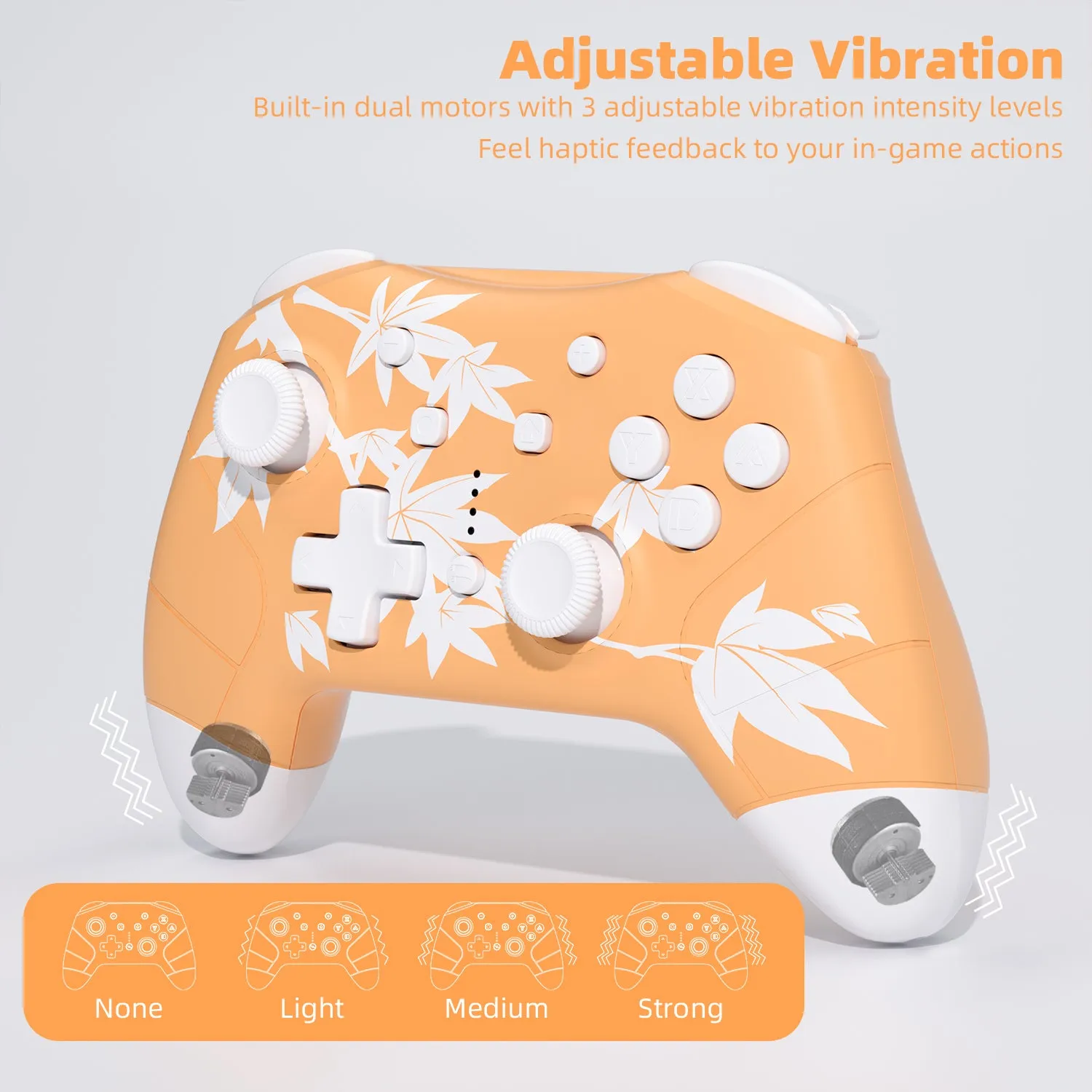 Mytrix Maple Yellow Wireless Switch Pro Controller for Nintendo Switch, the Newest Switch OLED, and Switch Lite