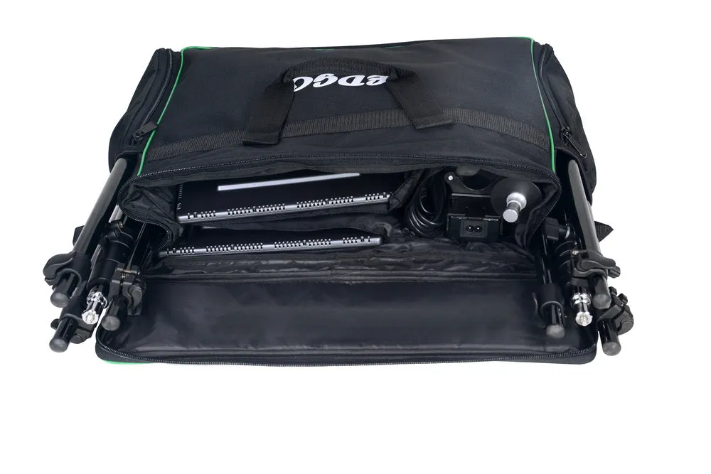 Nanlite LEDGO LUXPAD E268C twin LED light kit with batteries, stands and grids