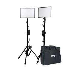 Nanlite LEDGO LUXPAD E268C twin LED light kit with batteries, stands and grids