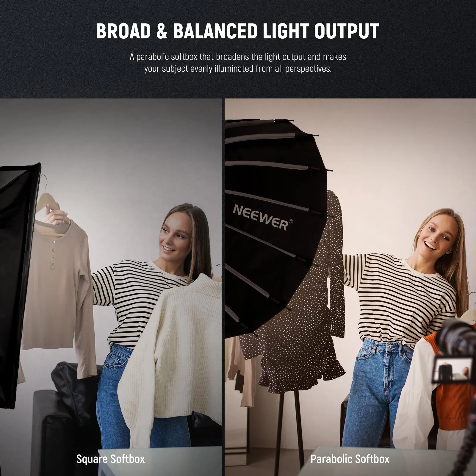 NEEWER 55CM/65CM/85CM/120CM Parabolic Softbox
