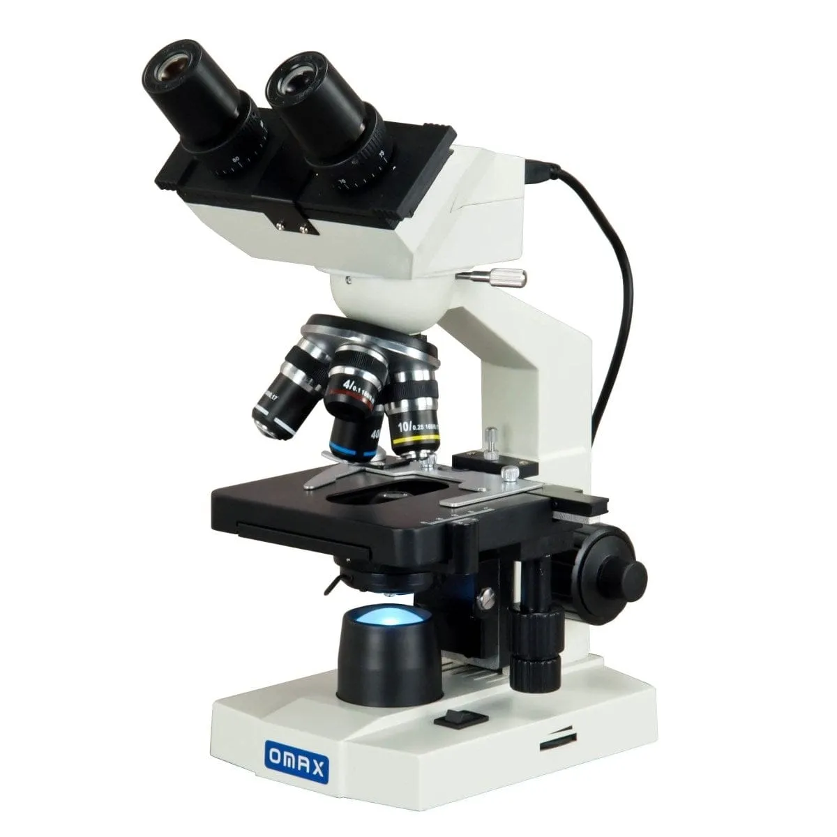 Omax MD82EZ Series Digital Integrated Compound Microscope 40X-2500X Magnification with 1.3MP Integrated Camera LED Illumination