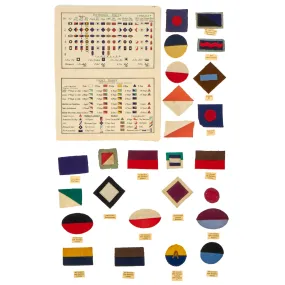 Original Australian WWI Unit Insignia Flash Patches With Original Unit Color Key - 25 Flashes
