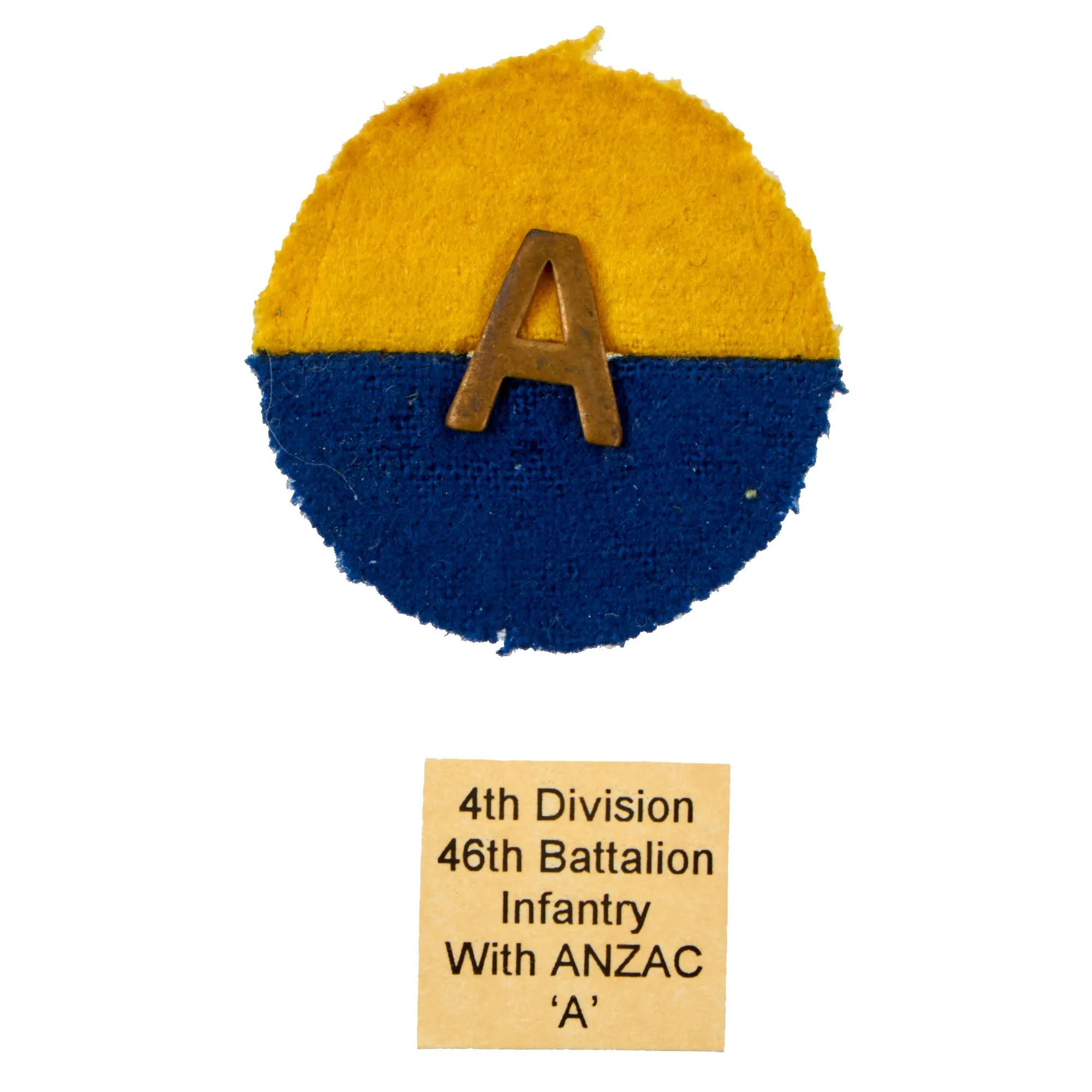 Original Australian WWI Unit Insignia Flash Patches With Original Unit Color Key - 25 Flashes