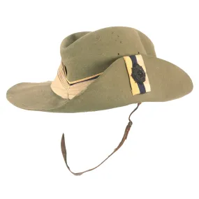 Original British WWII 1942-Dated Slouch Hat with Royal Army Service Corps Badge & Flash - Size 7⅝ - As Worn by Chindits