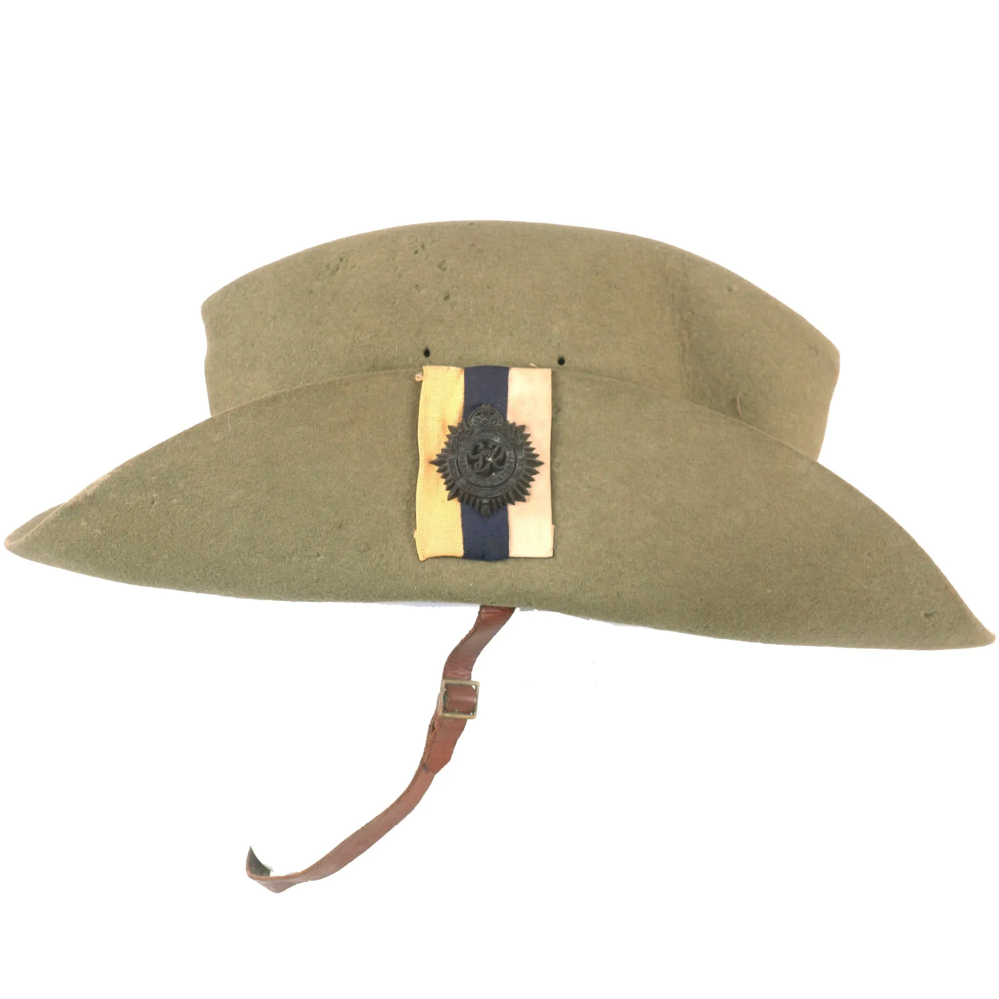 Original British WWII 1942-Dated Slouch Hat with Royal Army Service Corps Badge & Flash - Size 7⅝ - As Worn by Chindits