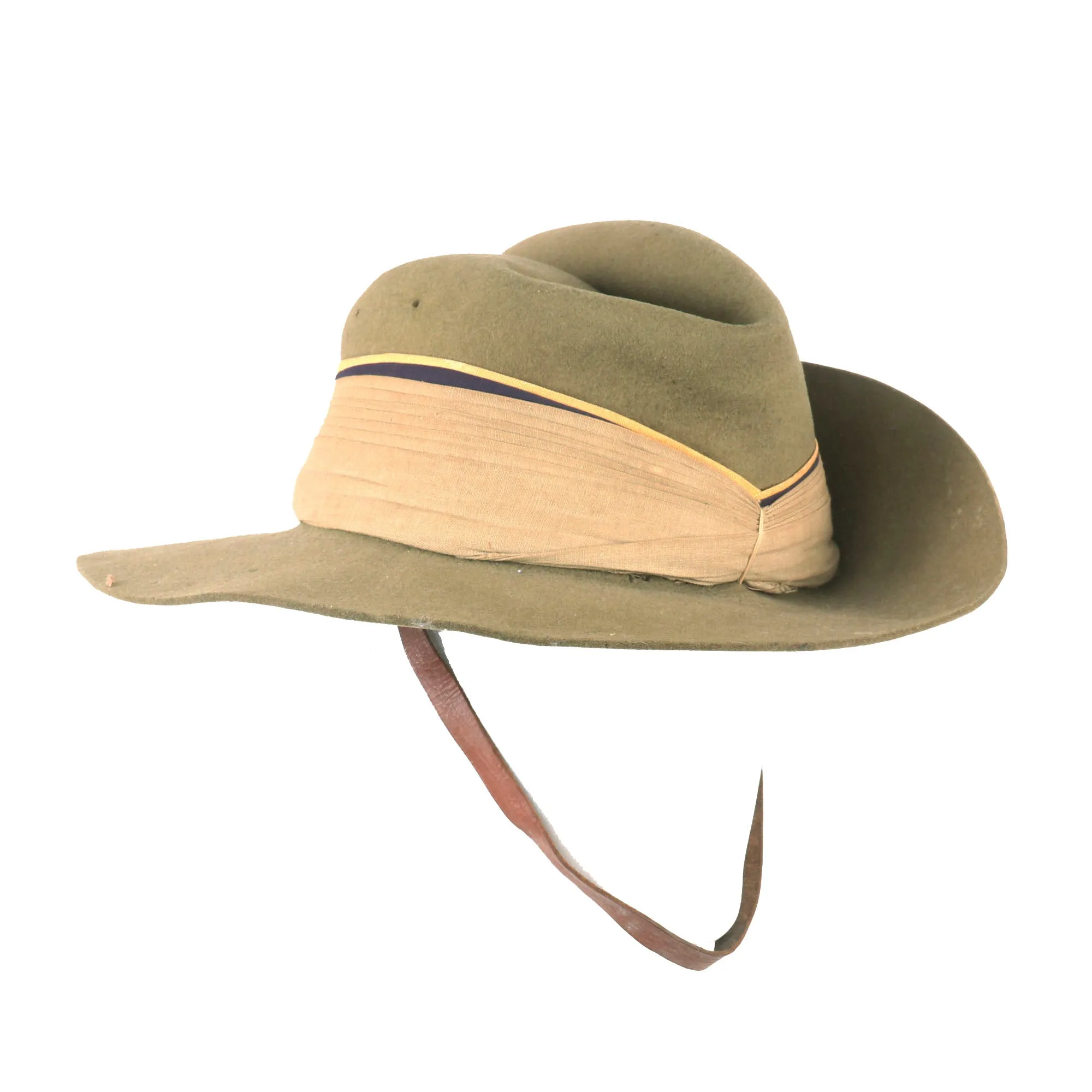 Original British WWII 1942-Dated Slouch Hat with Royal Army Service Corps Badge & Flash - Size 7⅝ - As Worn by Chindits