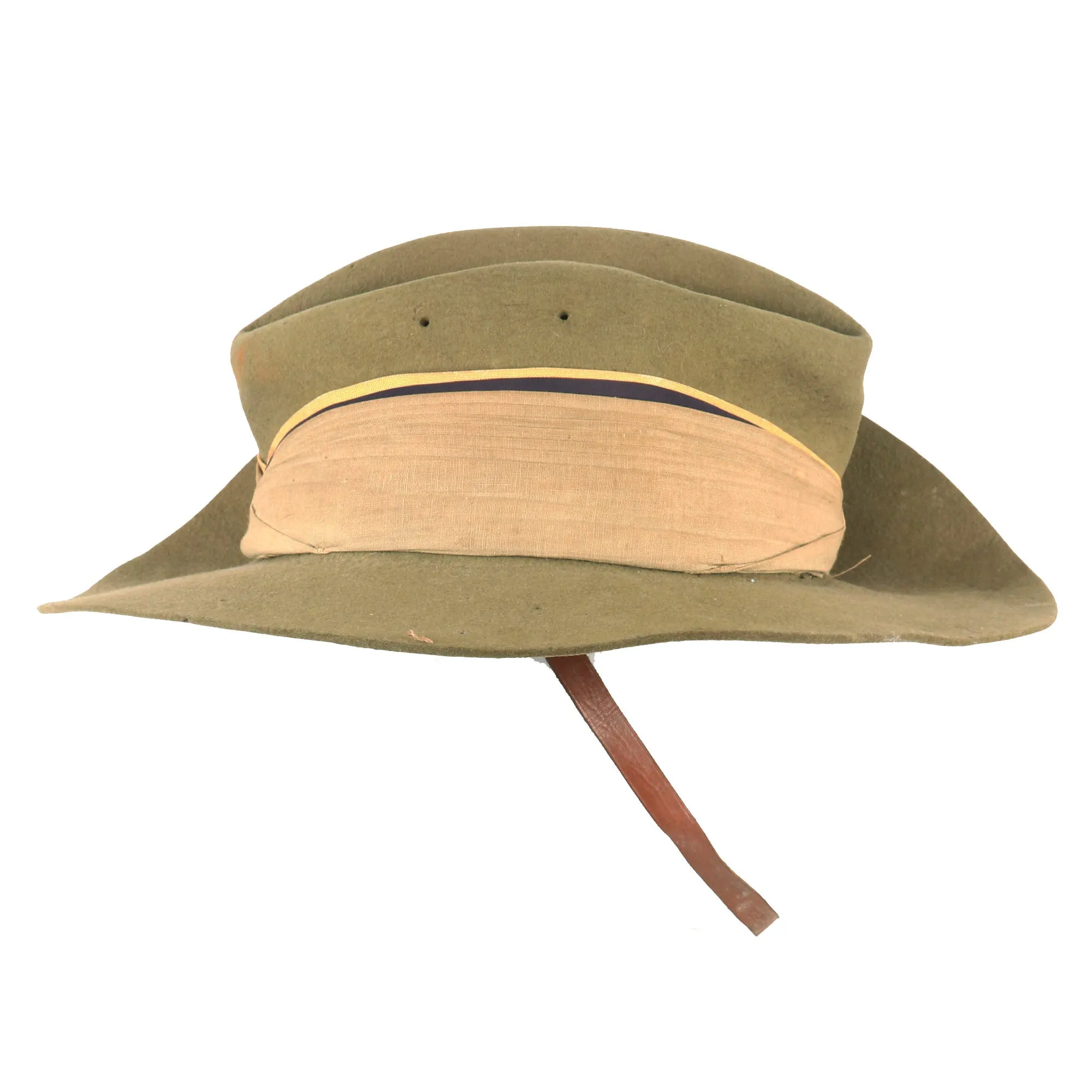Original British WWII 1942-Dated Slouch Hat with Royal Army Service Corps Badge & Flash - Size 7⅝ - As Worn by Chindits