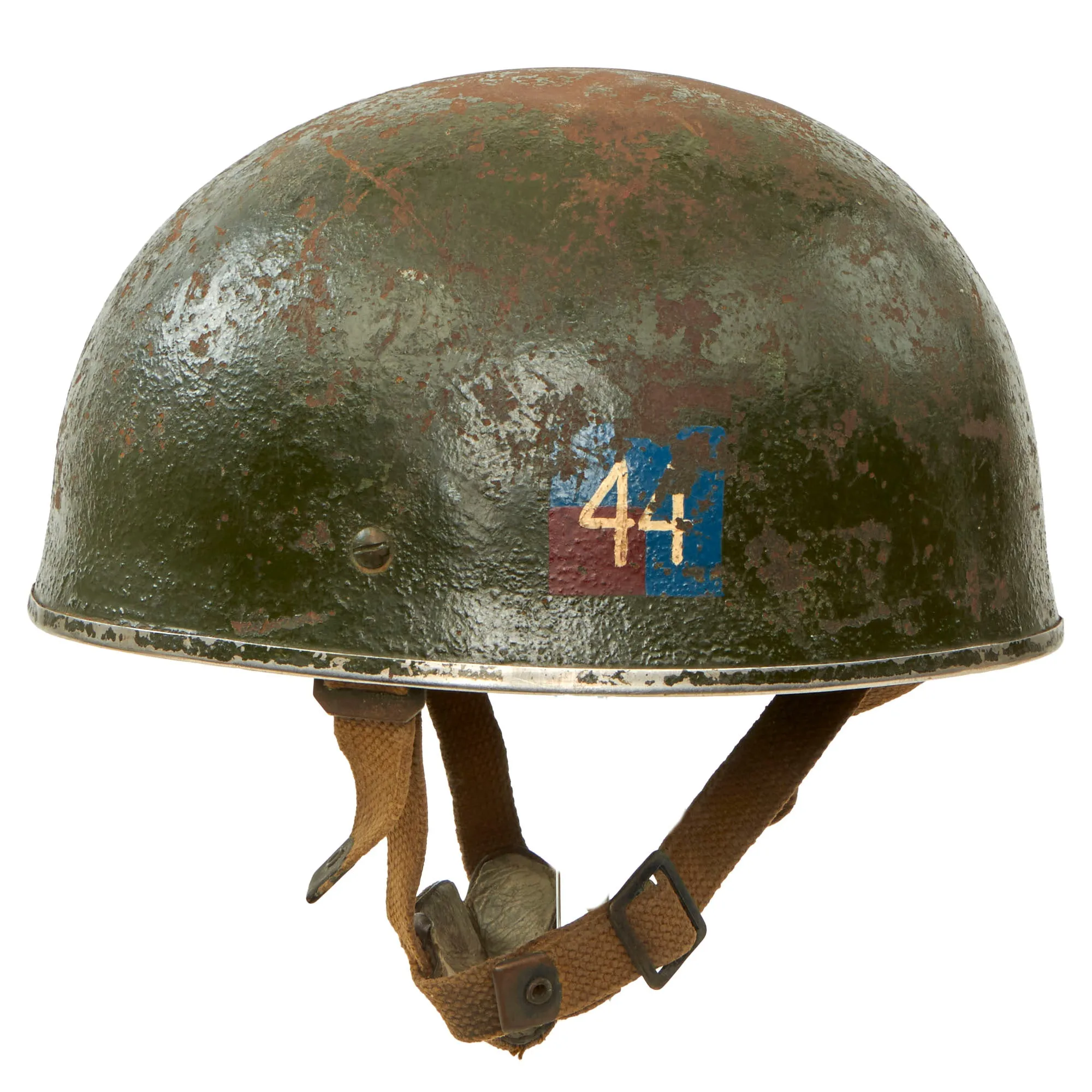 Original British WWII 44th Indian Airborne Division HSAT MKII Paratrooper Helmet By BMB Dated 1944 - Size 7⅜ - Operation Dracula