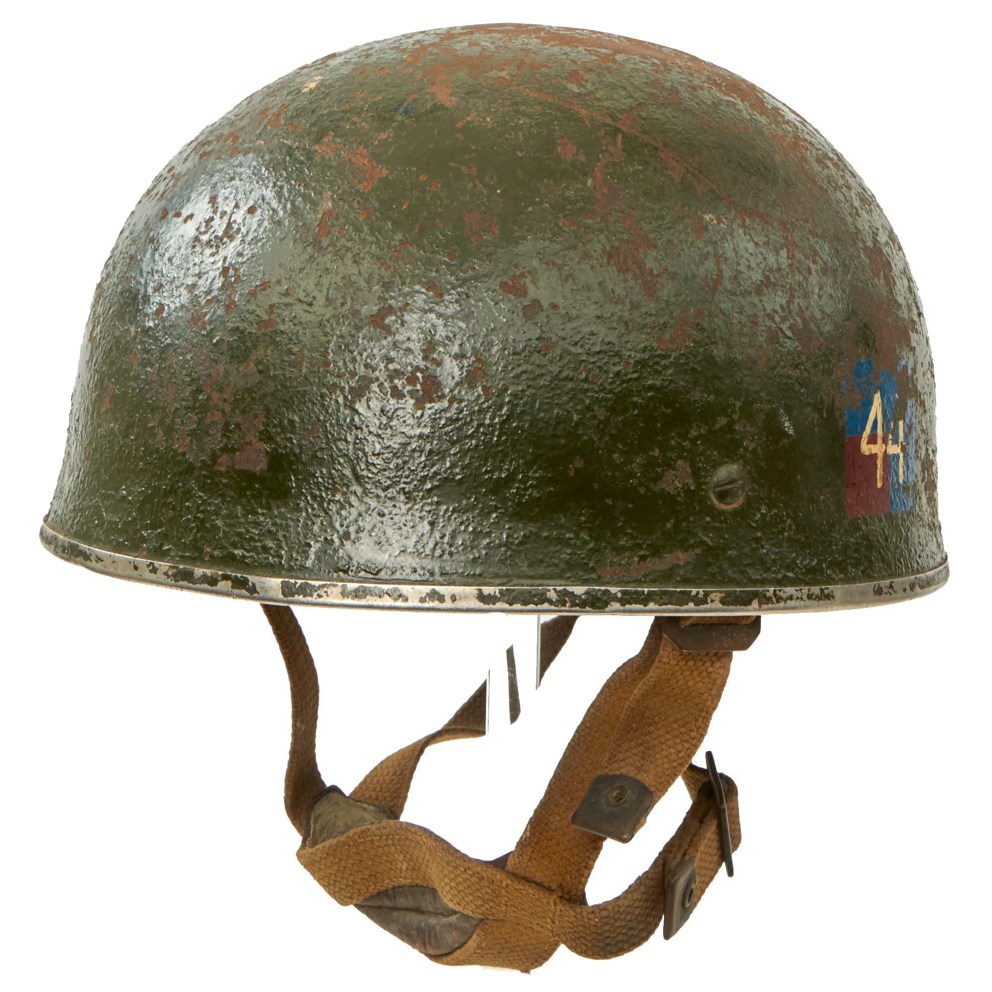 Original British WWII 44th Indian Airborne Division HSAT MKII Paratrooper Helmet By BMB Dated 1944 - Size 7⅜ - Operation Dracula