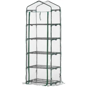 Outsunny Mini Greenhouse Outdoor Flower Stand PVC Cover Portable 69 x 49 x 193cm