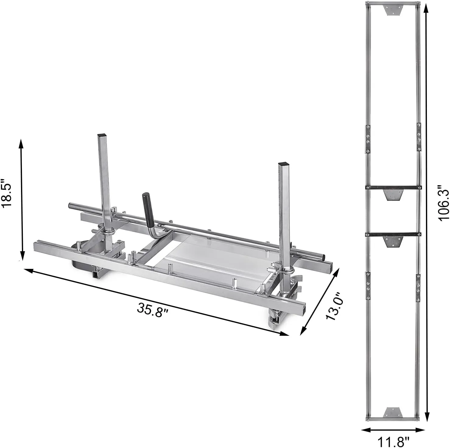 Portable Chainsaw Mill Kit I 14"-36" Guide Bar with 9Ft Rail System I Ideal for Woodworkers and Builders I Aluminum Construction