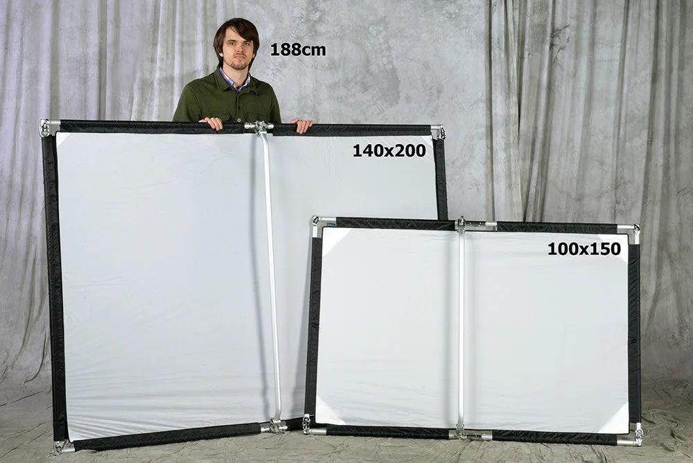 Pro Studio Solutions Sun Scrim - Collapsible Frame Diffusion & Silver/White Reflector Kit with Handle and Carry Bag
