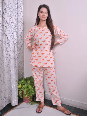 Pure Cotton Unicorn Print Kurta Pajama Style