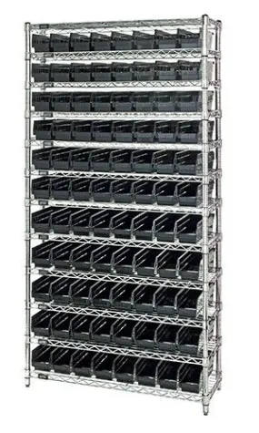 Quantum WR12-101CO Wire Shelving System with 12 Shelves, 12" x 36" x 75"