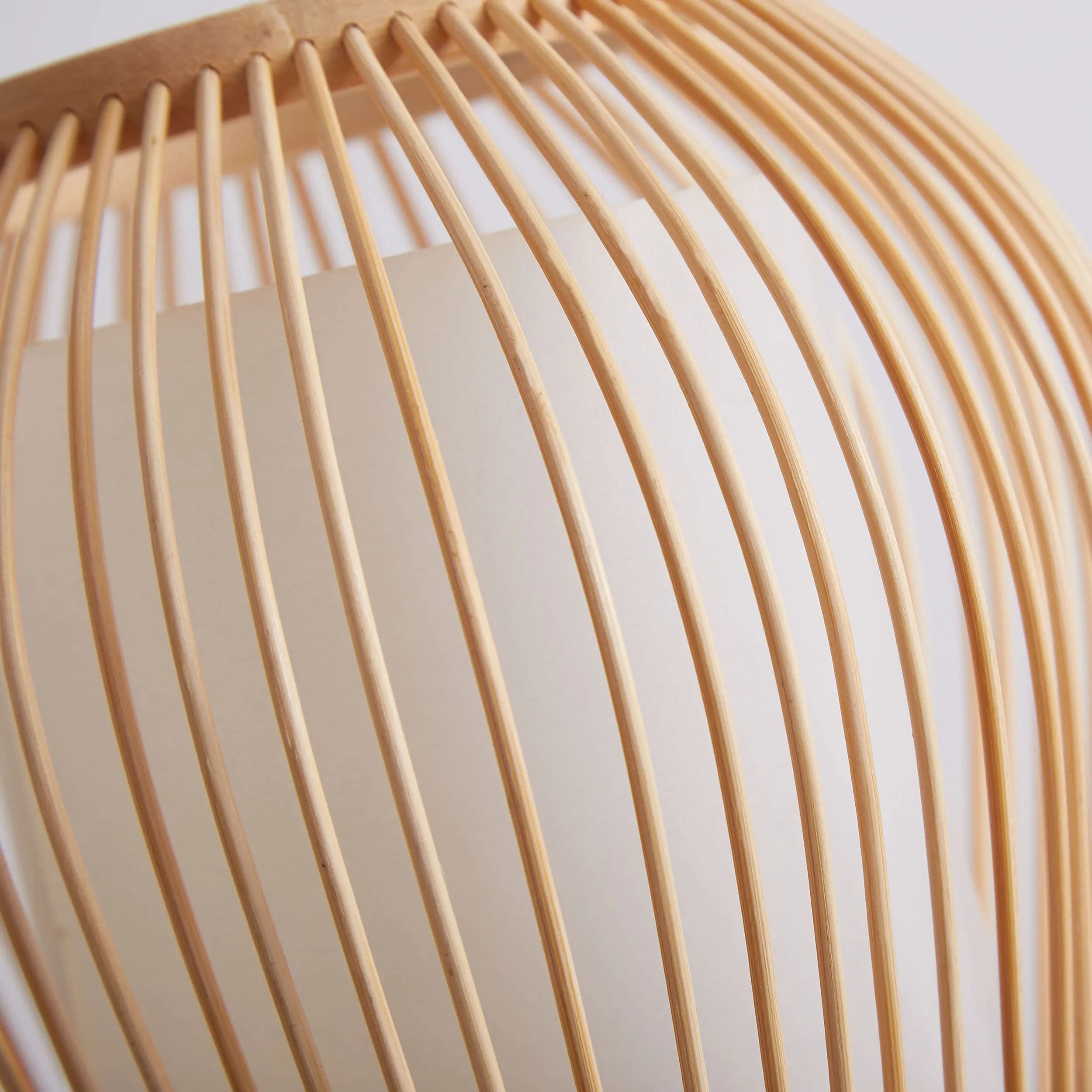 Rechargeable - Battery Powered Bamboo Silk Table Lamp