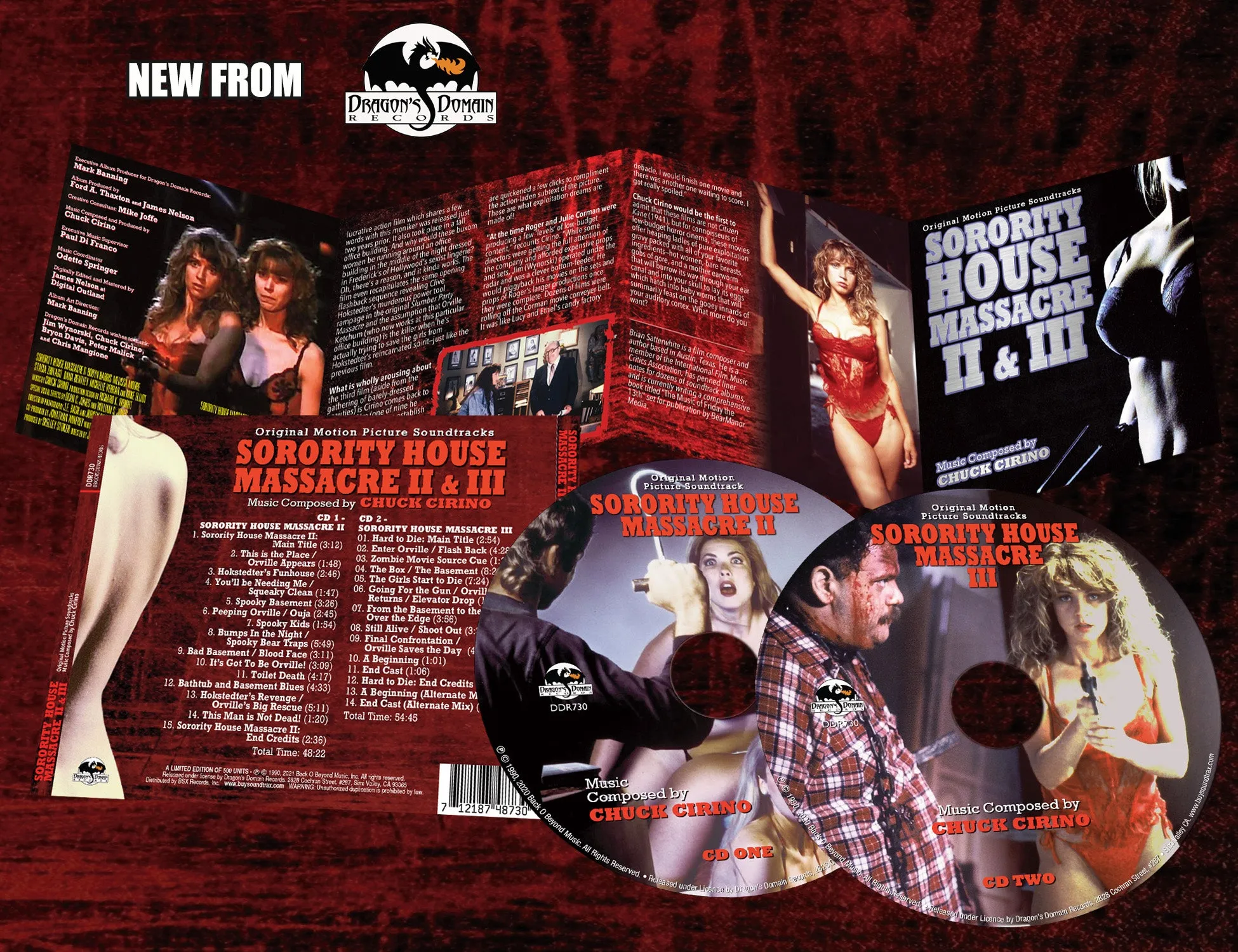 SORORITY HOUSE MASSACRE II & III - Original Soundtracks by Chuck Cirino