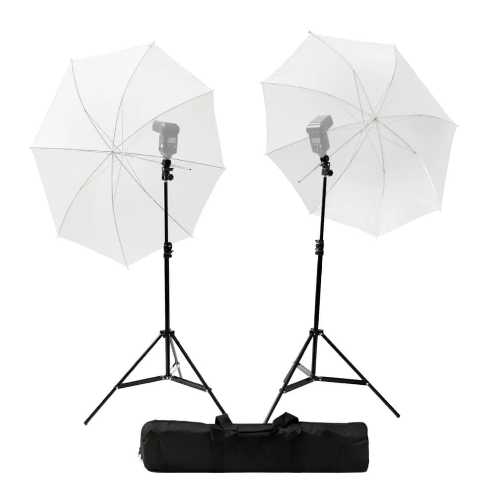 Studio Twin Translucent White Speedlite Umbrella with Hotshoe Adapter
