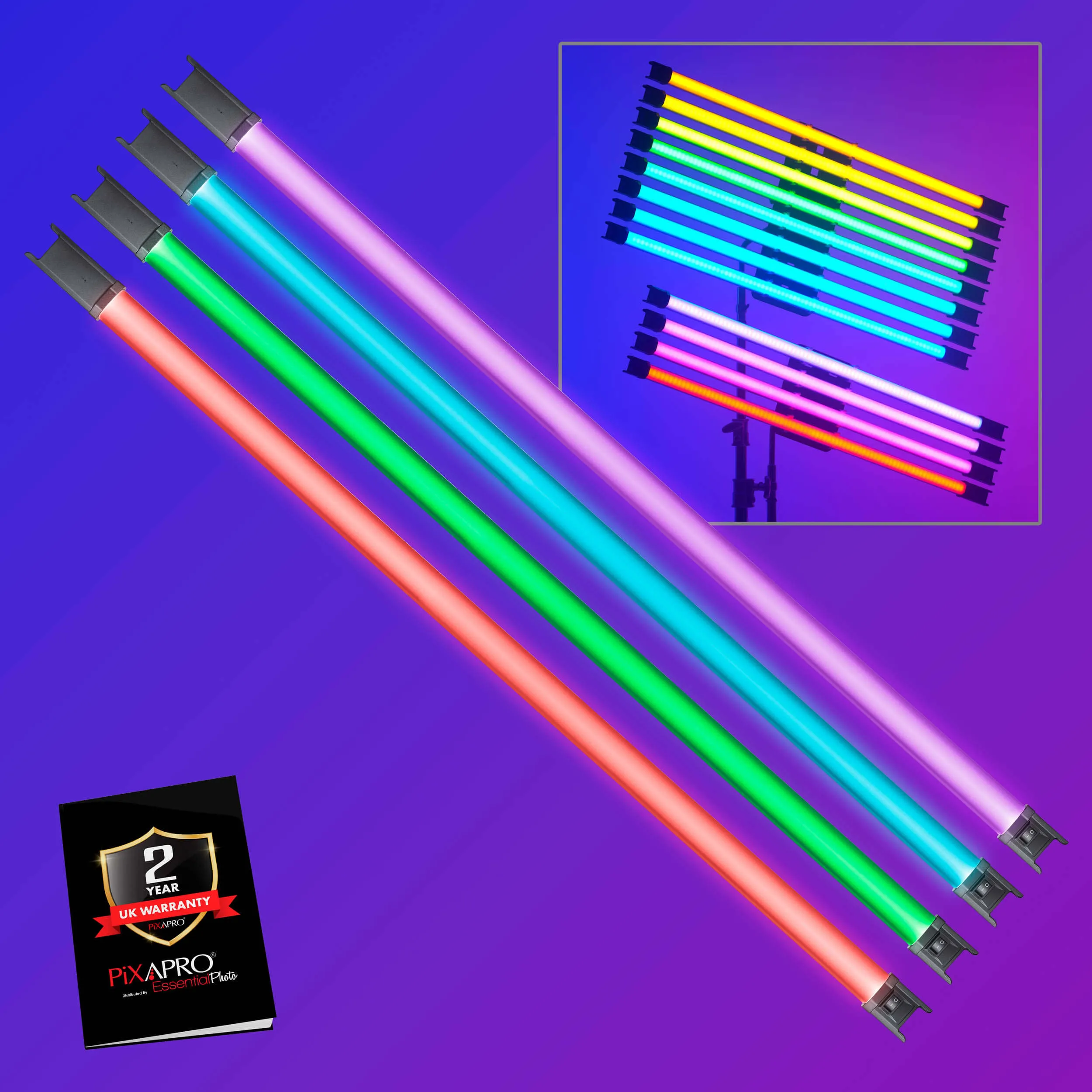 TL120-K4 Bi-Colour RGB LED Light Tube Four-Light Kit