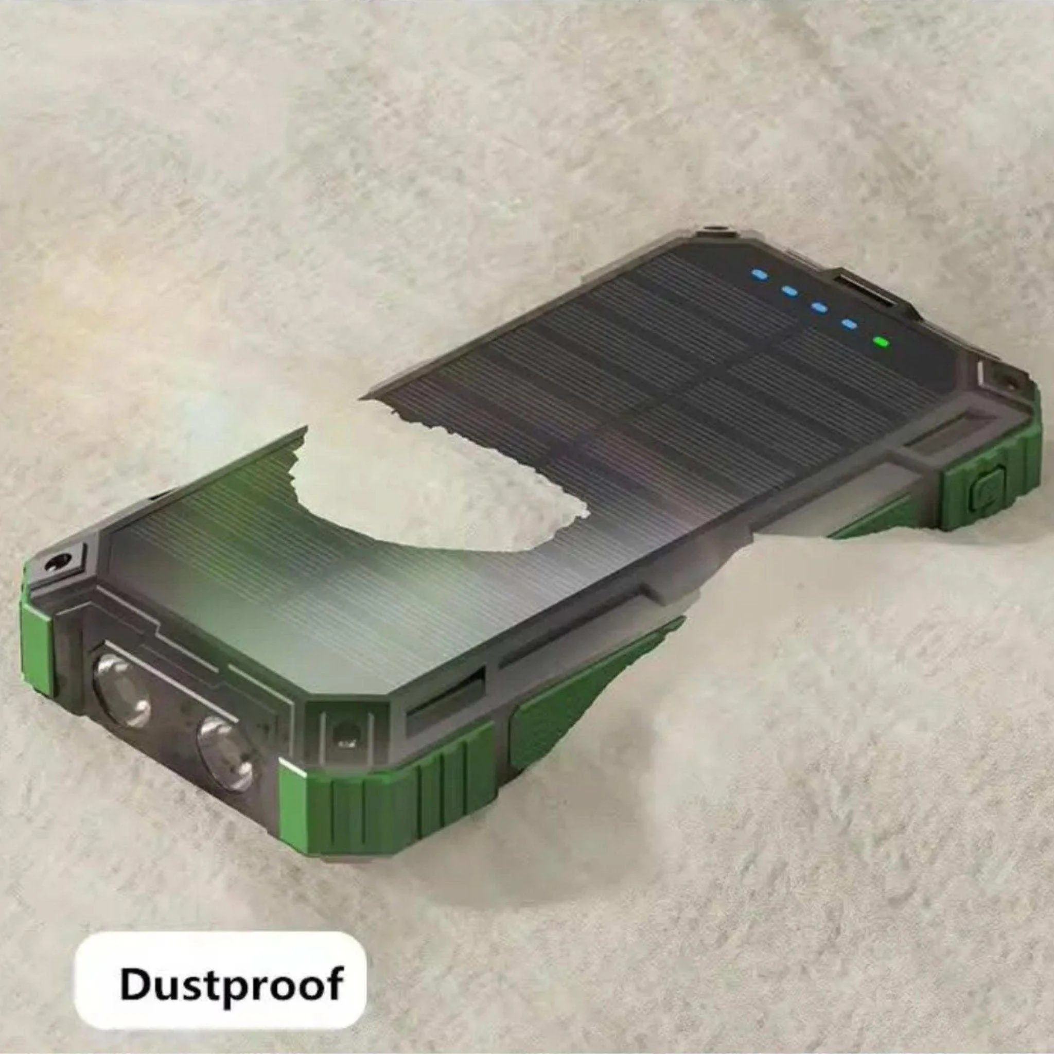TUTT 30000mAh Portable Rugged Solar-Dual Mode Charging Waterproof Outdoor Power Bank | External Battery 4 Built-In USB Cables | Fast Wireless Charging | 7 Output With Flashlight SOS