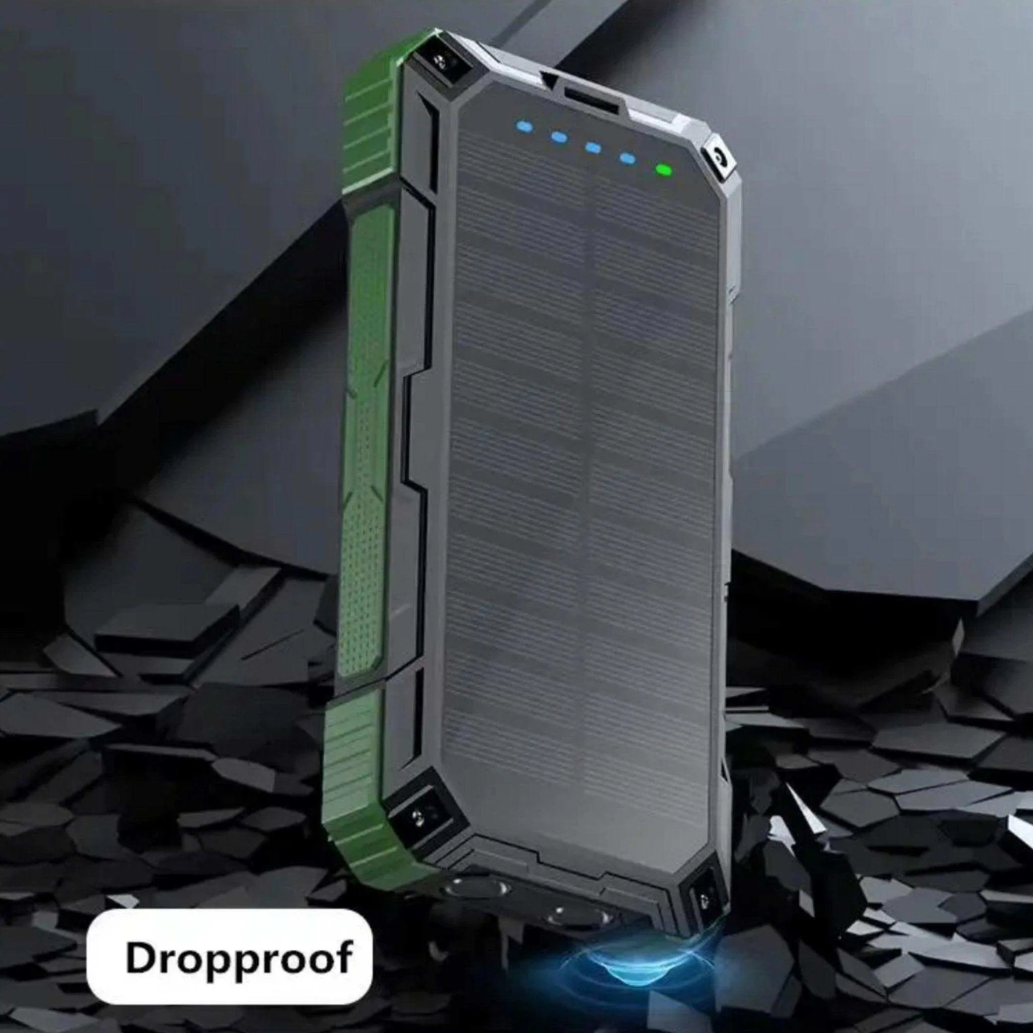 TUTT 30000mAh Portable Rugged Solar-Dual Mode Charging Waterproof Outdoor Power Bank | External Battery 4 Built-In USB Cables | Fast Wireless Charging | 7 Output With Flashlight SOS