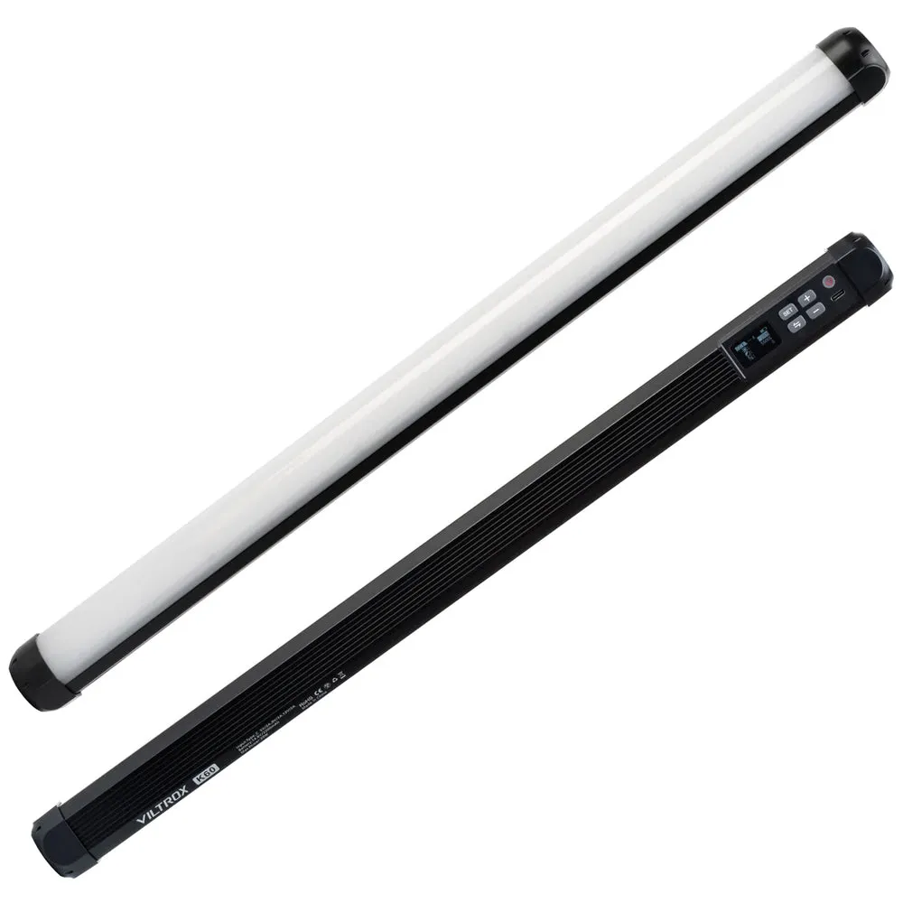 Viltrox K60 Single / Double 20W RGB 2200mAh Handheld Light Stick with OLED Display, Mobile App, Remote and Control Panel Support and 26 Light Effect Presets for Photo and Video
