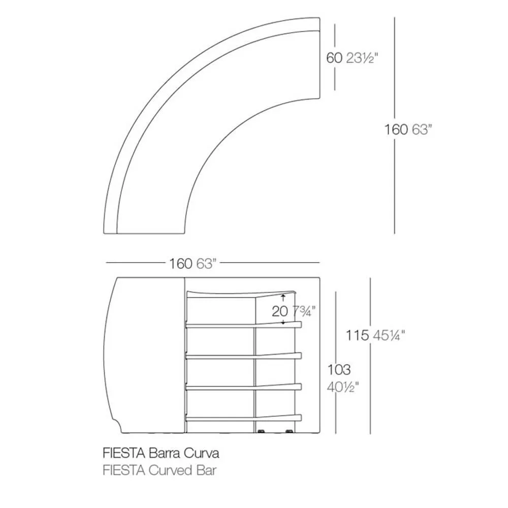 Vondom Fiesta Barra Curva bar counter white by Archirivolto